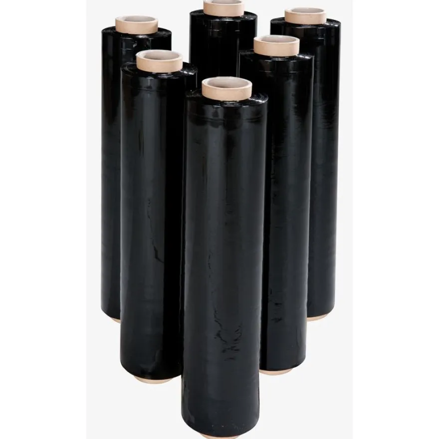 6 bobines Film étirable noir opaque - 17 microns - 45 cm x 300 m