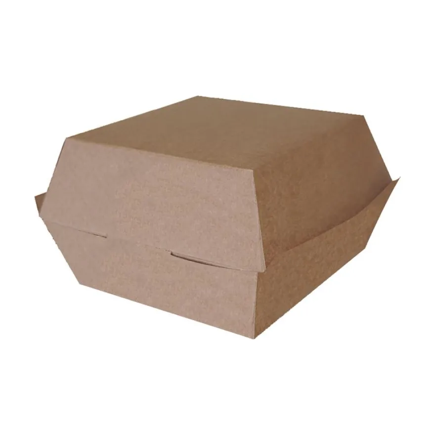 50 Boîtes burger GM Kraft brun - 140 x 140 x 80 mm