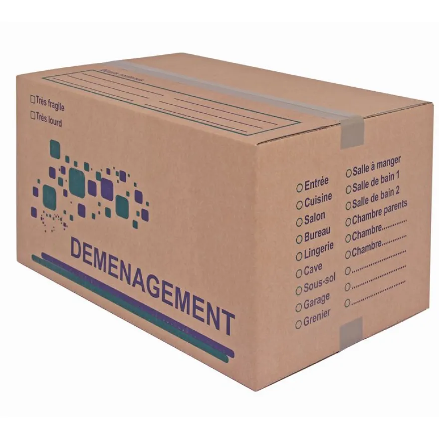 20 Cartons déménagement - 55 cm x 35 cm x 30 cm - Logistipack