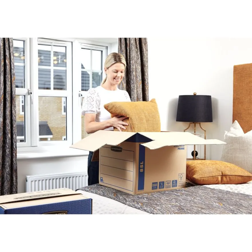5 Cartons déménagement 85L - Bankers Box SmoothMove FastFold Fellowes