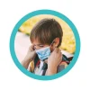 50 masques chirurgicaux 3 plis pour enfants - bleu