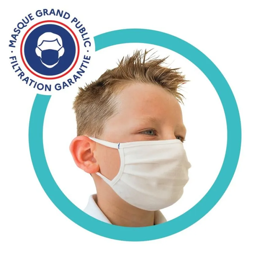 2 Masques lavables pour enfants de 7 à 12 ans
