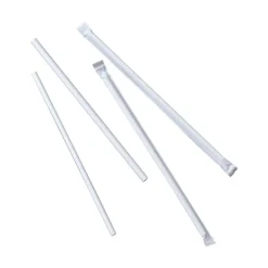 500 pailles carton blanc - D66 x 197 mm - emballées individuellement
