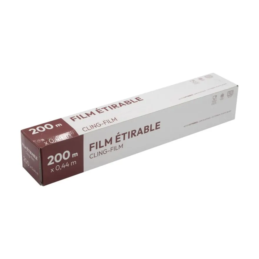 1 rouleau de Film étirable PVC boîte distributrice - 200 x 0.44 ml