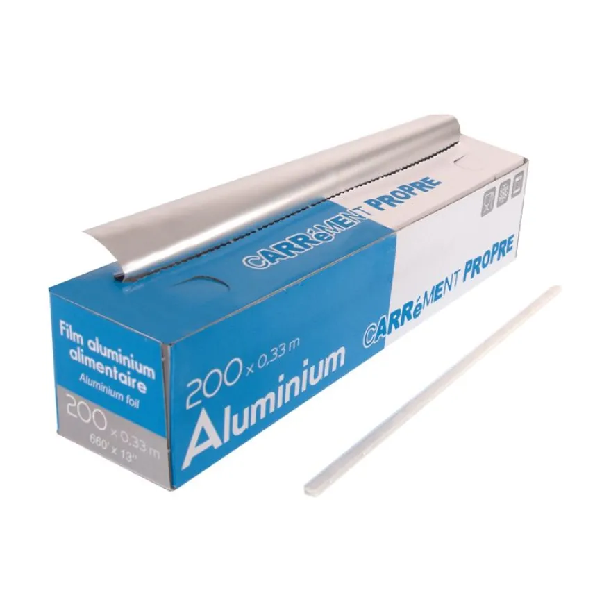 3 rouleaux d'Aluminium professionel - 200 x 0.29 ml - boîte distributrice