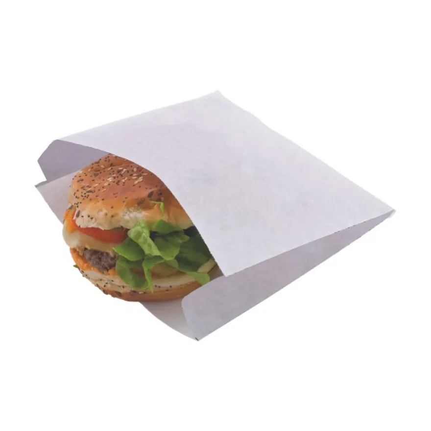 1000 Sachets Kraft blanc enduit - 18 + 6 x 18 cm