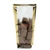 100 Sacs à fond rigide impression métallisé lingot d’or - Face transparente – 10×22 cm – Recyclable