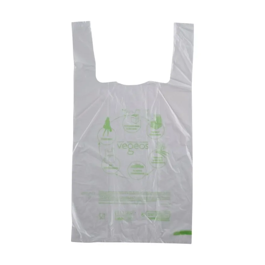 100 Sacs bretelles bio transparent 60 % - 24 + 14 x 45 cm