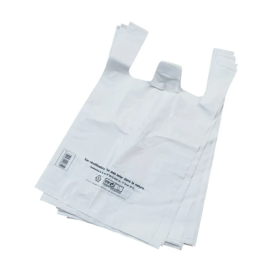 50 Sacs bretelles multi usage blanc 26 + 12 x 45 cm