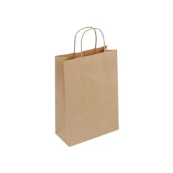 50 Sacs cadeau kraft - poignées torsadées - 32 cm x 12 cm x 44 cm - brun
