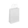 50 Sacs cadeau kraft - poignées torsadées - 14 cm x 8 cm x 21 cm - blanc