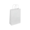 50 Sacs cadeau kraft - poignées torsadées - 22 cm x 10 cm x 30,5 cm - blanc