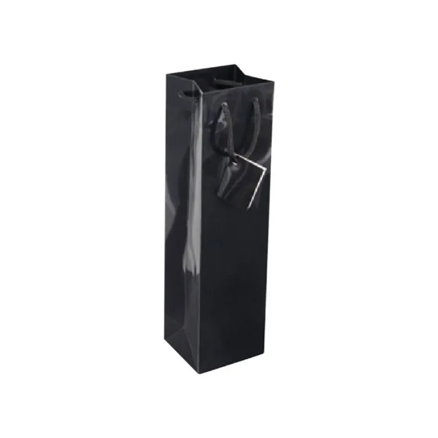 20 Sacs cadeau pour bouteille - 10 cm x 9 cm x 38 cm - noir