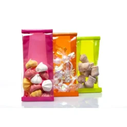 50 Sacs papier à fond rectangulaire avec soufflets latéraux – Citron vert – 8x4×20 cm – Recyclable
