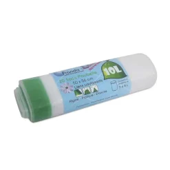 20 sacs poubelles - 10L - liens coulissants