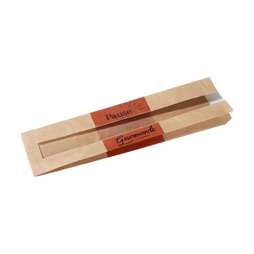 1000 Sacs sandwich Kraft brun + Fenêtre - 100 + 60 x 340 mm