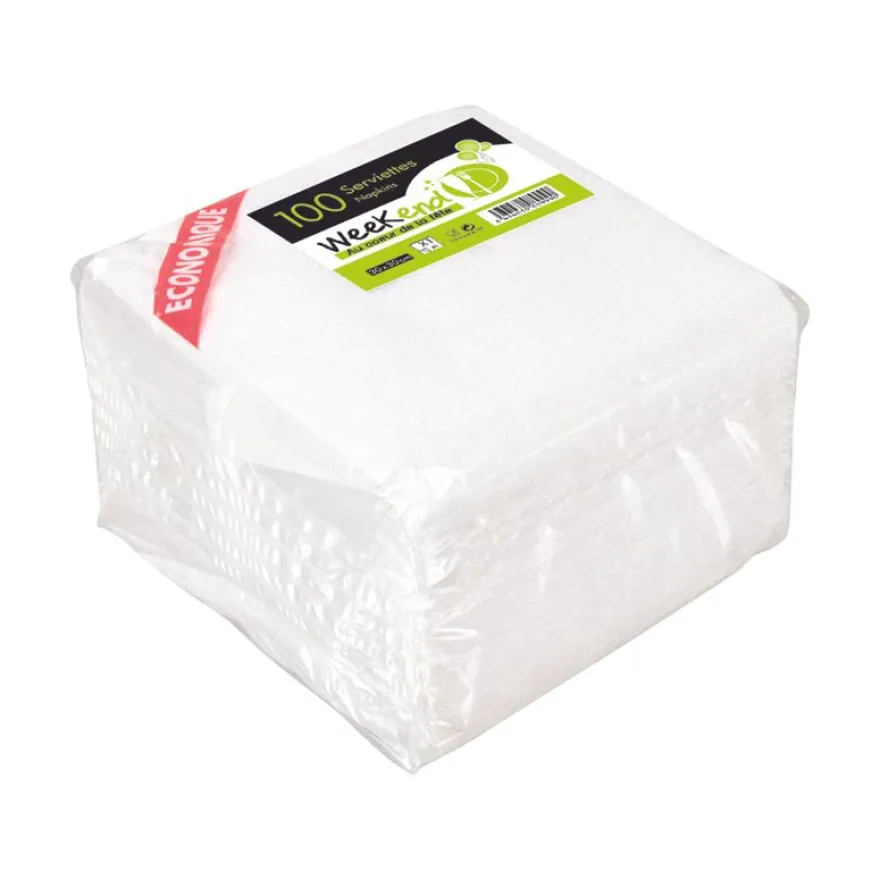 3000 serviettes blanches 30 x 30 cm