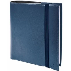 Agenda à élastique Time&Life Medium - 1 semaine sur 2 pages - 16 x 16 cm - bleu métal - Quo Vadis