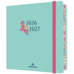 Agenda à élastique Tivoli - 1 semaine sur 2 pages - 16,5 x 16,5 cm - vert d'eau - Oberthur