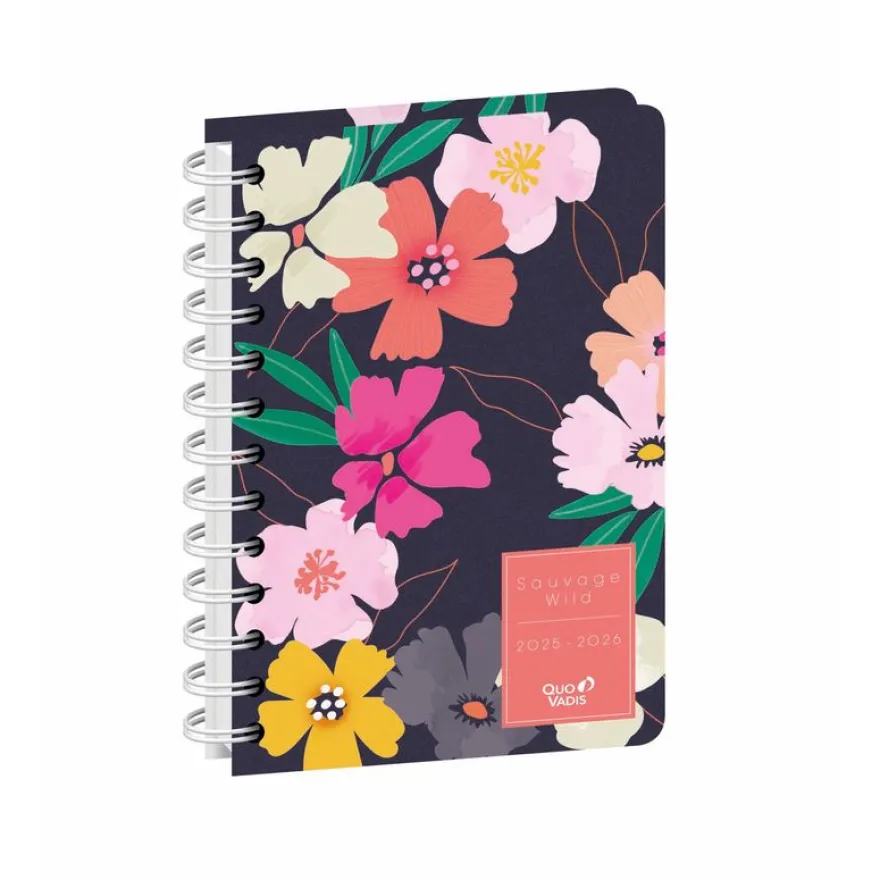 Agenda à spirale Daisy - 1 jour par page - 12 x 17 cm - différents modèles disponibles - Quo Vadis