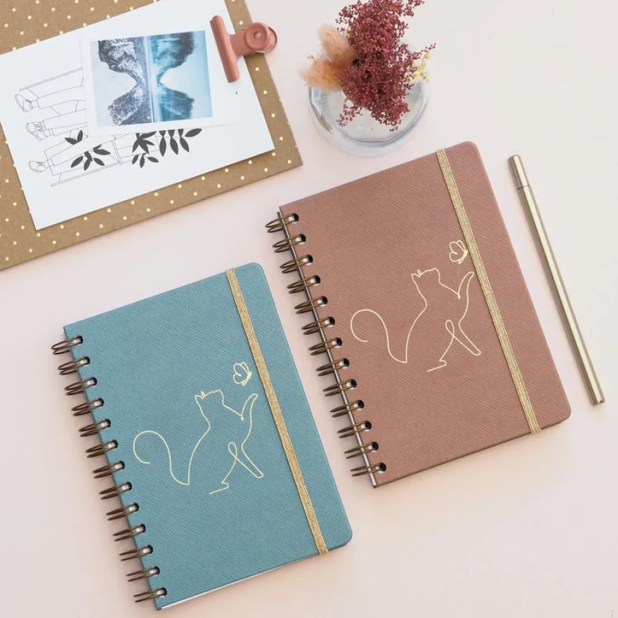 Agenda à spirale Elise - 1 jour par page - 12 x 17 cm - rose - Exacompta