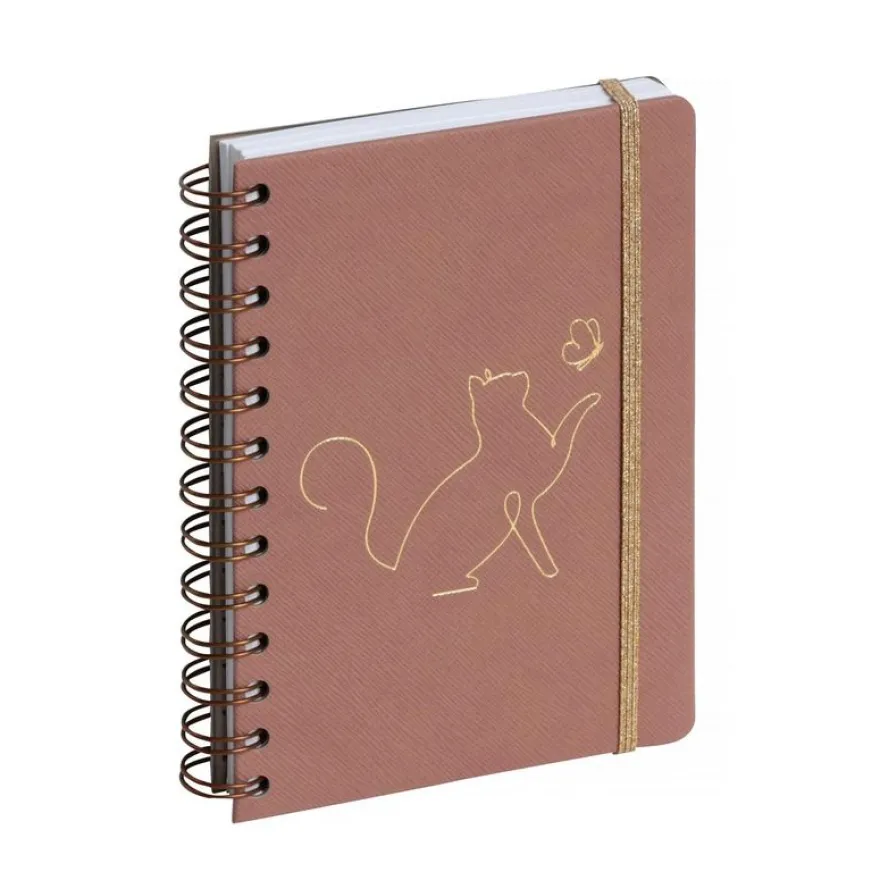 Agenda à spirale Elise - 1 jour par page - 12 x 17 cm - rose - Exacompta