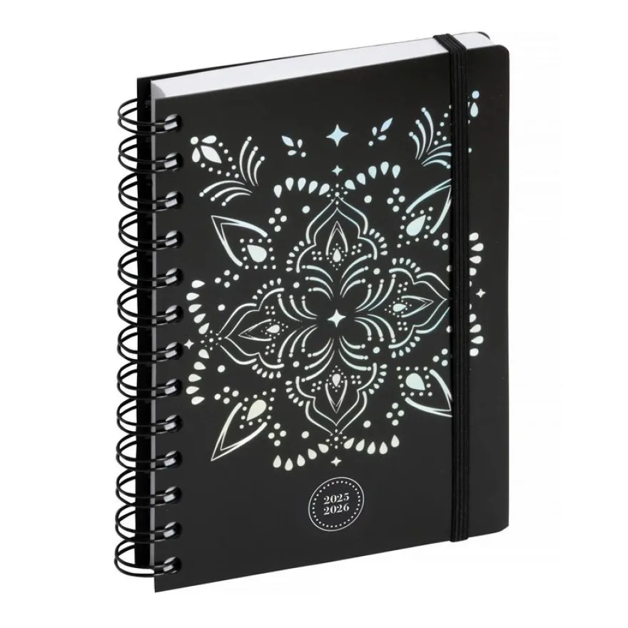 Agenda à spirale Shiny - 1 jour par page - 12 x 17 cm - fleurs - Exacompta