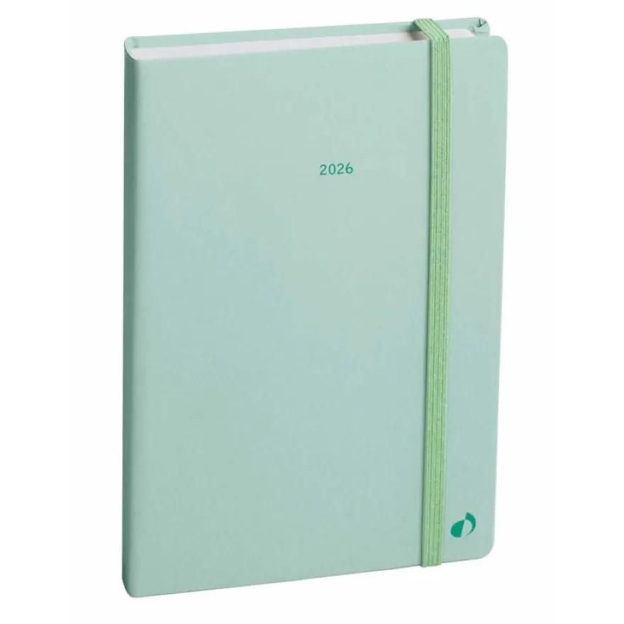 Agenda Année Civile - AFFAIRES COLOR Multilingue - Couverture Pastel avec élastique - Vert - 10x15 cm - Semainier - 13 mois de décembre à décembre - Quo Vadis