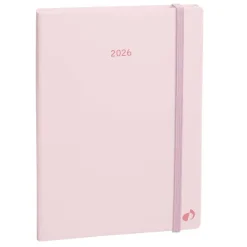 Agenda Année Civile - MINISTRE COLOR Multilingue - Couverture Pastel avec élastique- Rose - 16x24 cm Semainier - 13 mois de décembre à décembre - Quo Vadis
