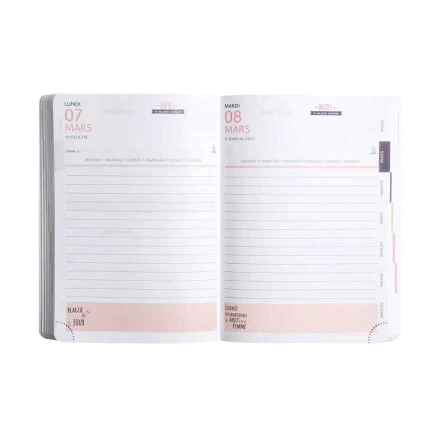 Agenda Ariel - 1 jour par page - 12 x 17 cm - disponible dans différents visuels - Exacompta