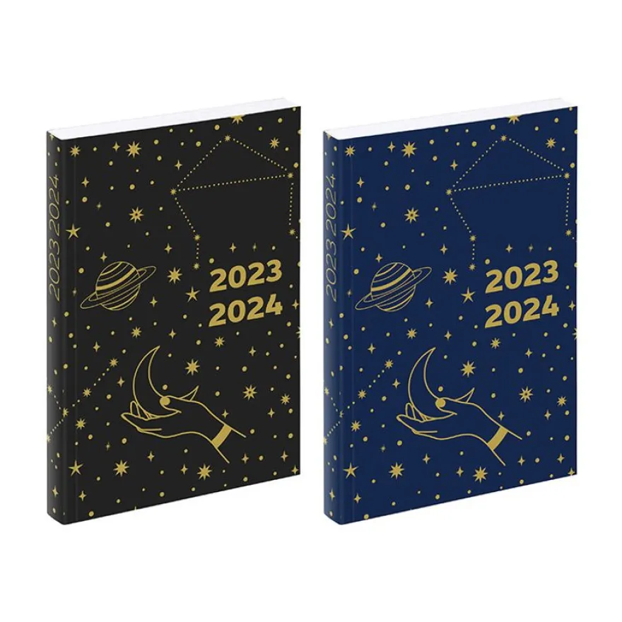 Agenda Astrologie - 1 jour par page - 12 x 17 cm - noir ou bleu - Exclusivité Bureau Vallée - Viquel