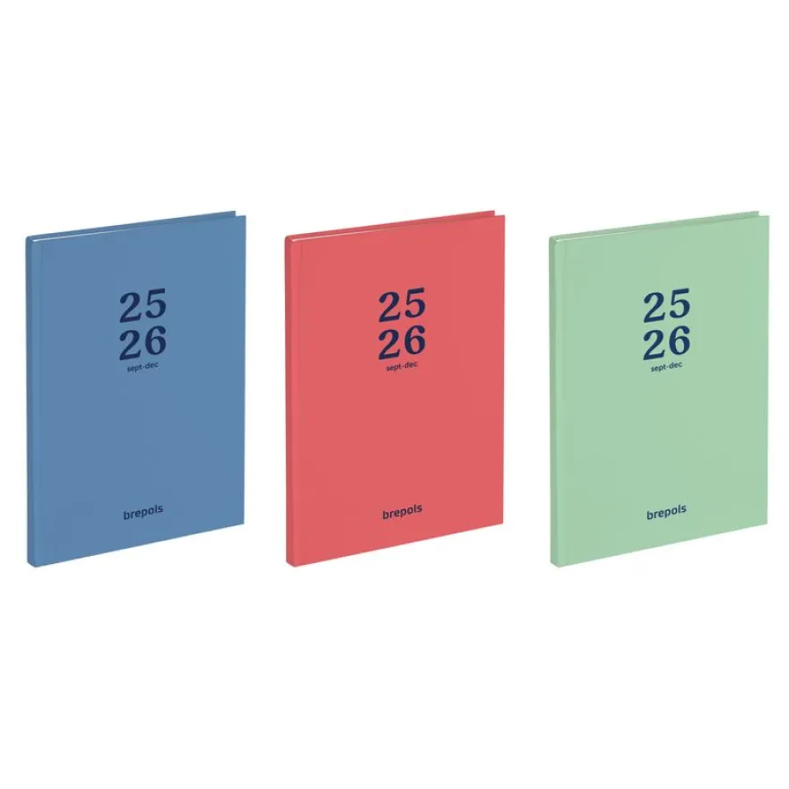 Agenda Bretime Coral 16 mois- semainier - 15 x 21 cm - 3 couleurs disponibles - Brepols