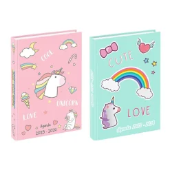 Agenda Bubbles - 1 jour par page - 12 x 17 cm - rose ou bleu - Viquel