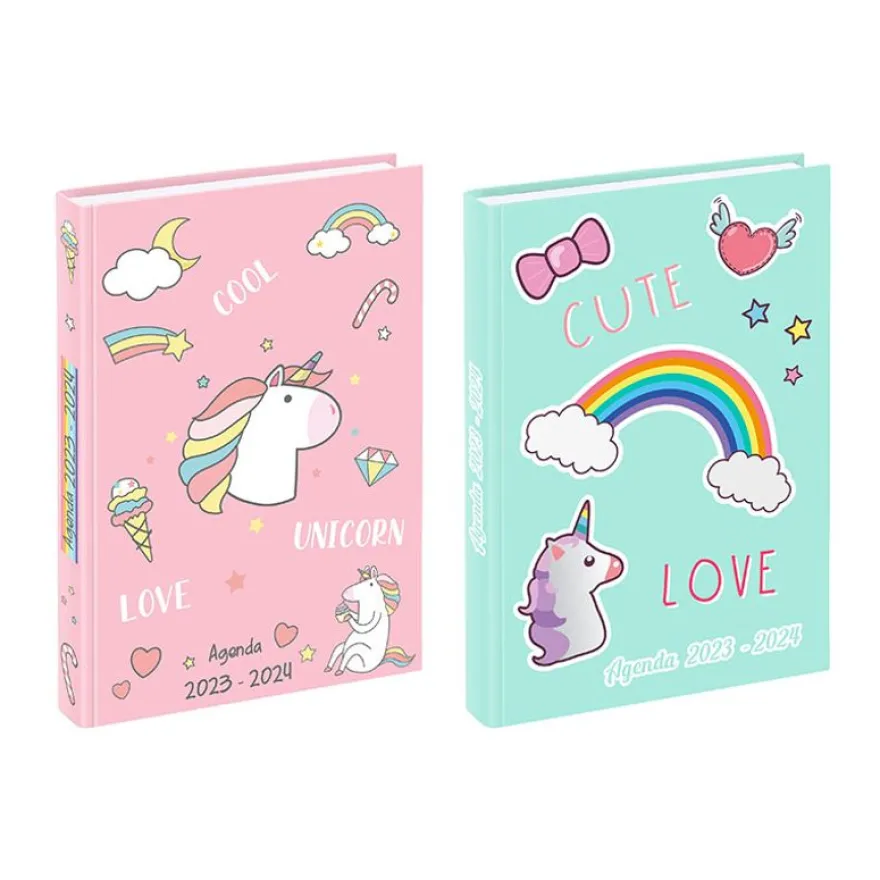 Agenda Bubbles - 1 jour par page - 12 x 17 cm - rose ou bleu - Viquel