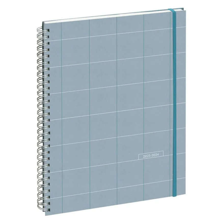 Agenda Casual - 1 semaine sur 2 pages - 16 mois - 21 x 29,7 cm - bleu clair - Exacompta