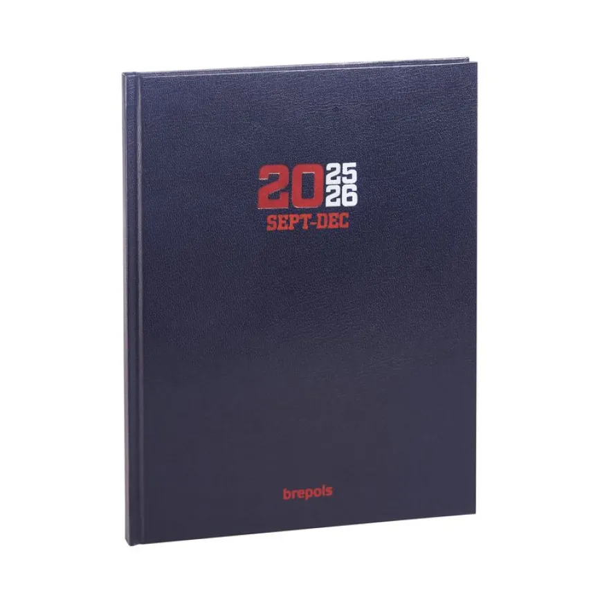 Agenda College 16 mois - 1 semaine sur 2 pages - 21,5 x 27 cm - noir - Brepols