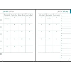Agenda de bureau Carte EasySlim 21 - 1 mois sur 2 pages - 15 x 21 cm - Bleu azur - Exacompta