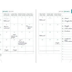 Agenda de bureau EasySlim 21 Carte - 1 mois sur 2 pages - 15 x 21 cm - Noir - Exacompta