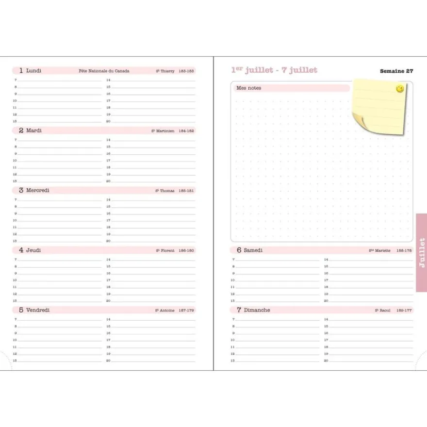 Agenda de bureau Nubia - 1 semaine sur 2 pages - 15 x 21 cm - Bleu - Exacompta