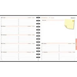 Agenda de bureau Sophie Adde Lady 18S spiralé - 1 semaine sur 2 pages - 15 x 17 cm - Oranges - Exacompta