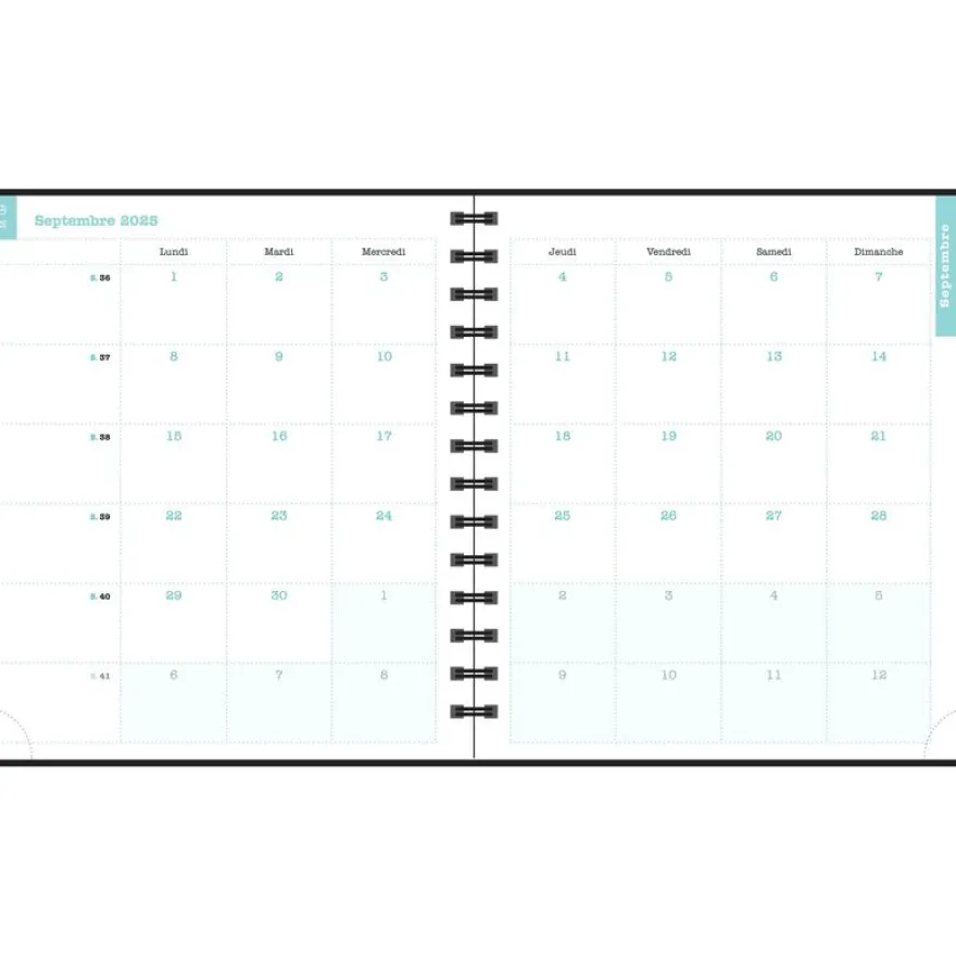 Agenda de bureau Sophie Adde Lady 18S spiralé - 1 semaine sur 2 pages - 15 x 17 cm - Oranges - Exacompta