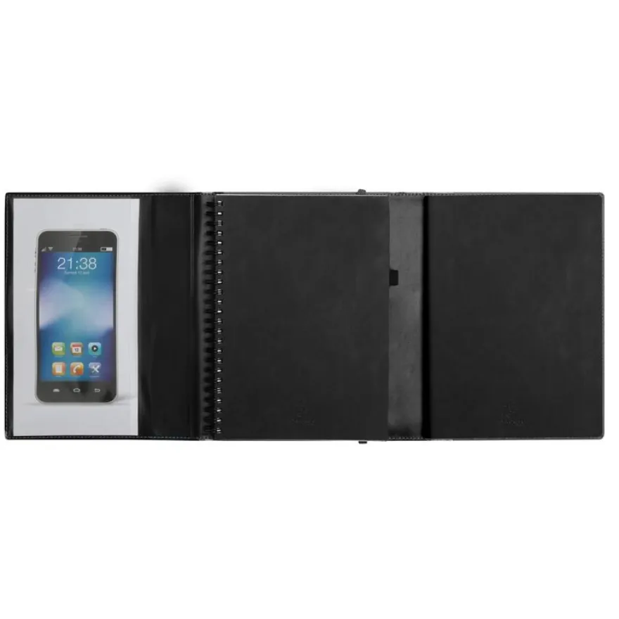 Agenda de bureau spiralé 16 mois Classic All in One - 1 semaine sur 2 pages - 15 x 21 cm - Noir - Exacompta