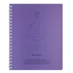 Agenda de bureau spiralé 16 mois Linicolor - 1 semaine sur 2 pages - 14 x 18 cm - disponible dans différentes couleurs - Exacompta