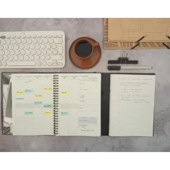 Agenda de bureau spiralé 16 mois Classic All in One - 1 semaine sur 2 pages - 15 x 21 cm - Bleu - Exacompta