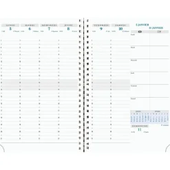 Agenda de bureau spiralé 16 mois Méline - 1 semaine sur 2 pages - 15 x 21 cm - disponible dans différentes couleurs - Exacompta
