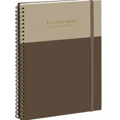 Agenda de bureau spiralé 16 mois Gustave - 1 semaine sur 2 pages - 21 x 29,7 cm - Taupe/Grège - Exacompta
