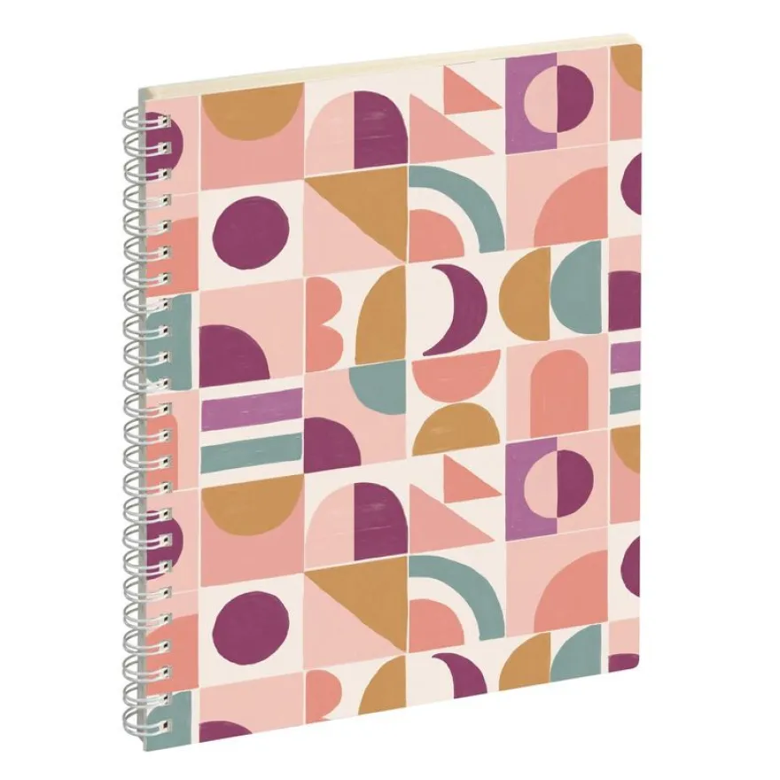 Agenda de bureau spiralé 16 mois Paloma - 1 semaine sur 1 page - 15 x 21 cm - Géométrique - Exacompta