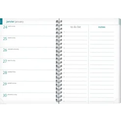 Agenda de bureau spiralé 16 mois Joy - 1 semaine sur 1 page - 15 x 21 cm - Bleu ciel - Exacompta