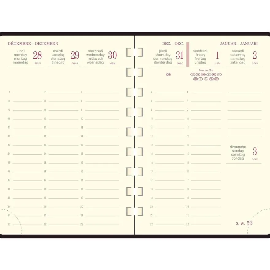 Agenda de poche Baby Croco Eurotime 13S spiralé - 1 semaine sur 2 pages - 9 x 13 cm - disponible dans différentes couleurs - Exacompta