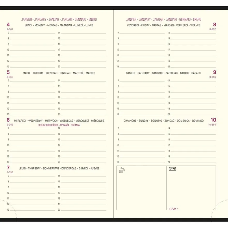 Agenda de poche Baby Croco Eurotime 16 - 1 semaine sur 2 pages - 8,5 x 16 cm - disponible dans différentes couleurs - Exacompta